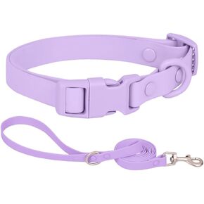 Ovale Waterproof Dog Collar Leash Combo Set, Durable and Easy to Clean, for Small Dogs.(S, Red)