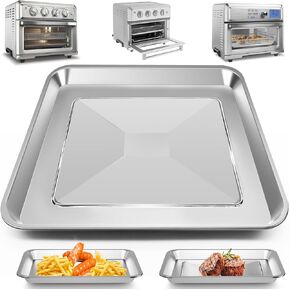 Air Fryer Tray Replacement for Cuisinart TOA-60 TOA-65 TOA-70 Toaster Air Fryer Convection Oven, 12.2 * 11''Mesh Air Fryer Stainless Steel Basket Wire Rack Accessories Parts, Dishwasher Safe