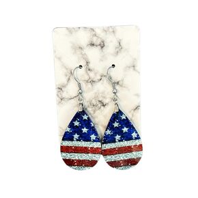 4th of July Earrings - American Flag Earrings - America - 4th of July Accessories - Sparkle Flags - American Flag