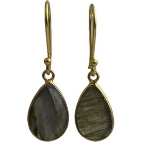 أقراط متدلية من الفضة الإسترليني مطلية بالذهب الأخضر والجمشت - هدايا مجوهرات مصنوعة يدويًا من الأحجار الكريمة للنساء (الكوارتز البراسيوليت) in Kuwait