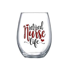 Retired Nurse Appreciation Gifts for Women Retirement Party Essentials Stemless Wine Glass 0034