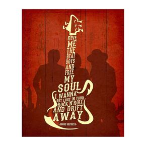 Doobie Brothers "Give Me the Beat Boys" Lyric Art Print - 8x10 Unframed Guitar Rock Poster for Home, Office, Bar, Man Cave and Studio Decor. Great Gift for Dobie Gray Fans.