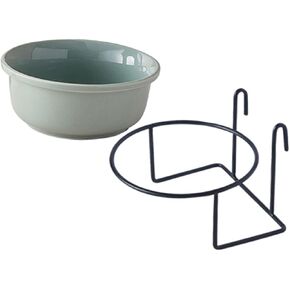 1 Set Hanging Pet Bowl Hanging Kennel Water Bowl Puppy Cages Pet Feeder Cat Accessories Dog Dish Food Bowl with Rack Raised Pet Bowl Pain Crate Ceramics Drinking Fountain Household
