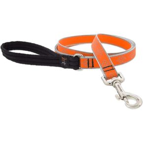 Lupine Reflective Dog Leash 6-Foot by 3/4" Wide Orange Diamond