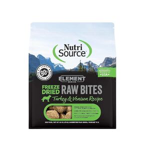 NutriSource Element Series Turkey and Venison Freeze Dried Raw Bites, 10 Ounce (Pack of 1)