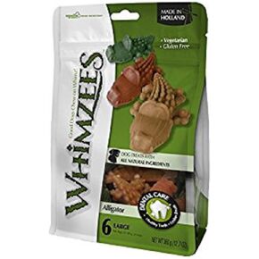 Whimzees Paragon Alligator Treat Dental Treat for Large Dogs, 6 Per Bag