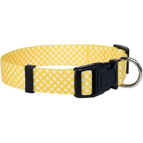 Native Pup Polka Dot Dog Collar, Adjustable for Small, Medium, Large Dogs, Cute Fabric for Boy, Girl