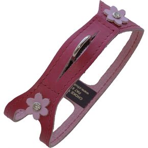 Pet Shoulder Collar, 16", Baby Blue with Pink Flower