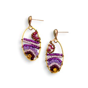 earrings Boho beaded earrings Ethnic drop earrings for women Purple bead earrings Turkish vintage jewelry