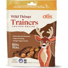 OTIS Trainers Bison Recipe - 4 oz Natural Dog Training Treats - Treats, Made in The USA - Bite-Size Training Treats with Ashwagandha, L-Theanine, and DHA for Cognitive Development - All Ages