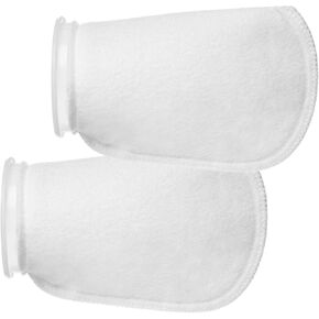 Filters4you- 2 Pack - 4 Inch Ring Filter Socks- Aquarium Felt- 4 Inch Ring by 9.5 Inch Long - 200 Micron- White