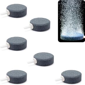 1.6 Inch Aquarium Air Stones Disc - Oxygen Diffuser Bubble Air Stone of Aquarium Air Pump Accessories for Nano Air Pumps Fish Tanks Buckets Small Ponds and DWC Reservoirs