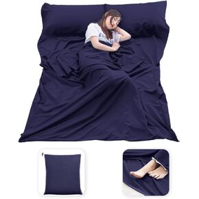 Sleeping Bag Liner Lightweight Compact Sleeping Bag Sack Portable Clean Travel Sheet Camping Sleep Sheet for Backpacking Hotel Hiking