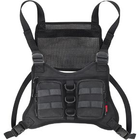 Sports Chest Bag Tactical Inspired Utility Chest Pack EDC Chest Vest for Running, Hiking, Workouts, Cycling