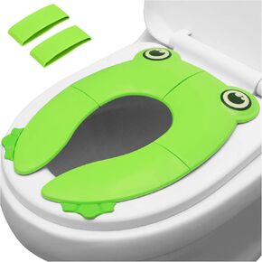 PandaEar Toilet Seat Cover | Folding Travel Toilet Seat for Children and Potty Training | Portable Silicone Toilet Seat for Toddlers, Boys & Girls with Non-Slip Silicone Pads -Grey Bear