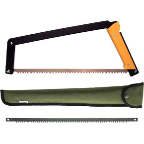 AGAWA - BOREAL21 TRIPPER KIT - منشار القوس القابل للطي مقاس 21 بوصة، وغمد كوردورا متين، وشفرة عدوانية إضافية (إطار أسود - مقبض أخضر)