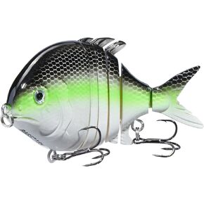 Bassdash SwimPomfret Hard Swimbaits with Built-in Steel Balls 3.9in 1.3oz Casting Panfish Bluegill Fishing Lure for Bass Walleye Pike Fishing