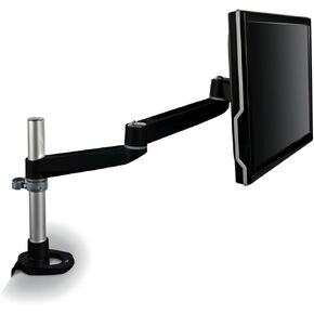 3M Easy Adjust Desk Mount Monitor Arm, 27", Adjust Height, Tilt, Swivel and Rotation by Holding and Moving Monitor, Free Up Desk Space, Clamp or Grommet, For Monitors Up to 20 lbs, Silver (MA245S)