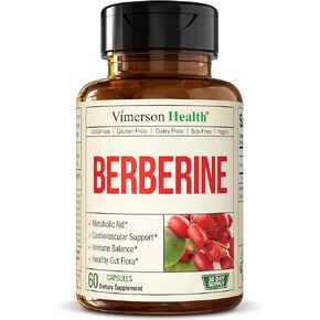 Berberine Supplement with 3rd Party Tested Berberine 1200mg Per Serving - Berberine HCL Supports the Immune System, Cardiovascular & Gastrointestinal Function & Glucose Metabolism. Vegan. 60 Capsules