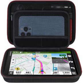 حقيبة سفر Elonbo Hard GPS لـ 5-5.5 بوصة Garmin Drive 51/52/53، DriveSmart 55، Garmin zūmo XT، dezl OTR500، zumo 396 LMT-S نظام ملاحة GPS، جيب شبكي إضافي يناسب كابل USB لشاحن السيارة، أسود in Kuwait