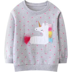 HILEELANG Girl Sweatshirts Pullover Crewneck Winter Long Sleeve Tops Shirts