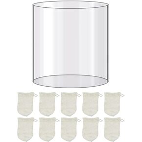 1Pcs Lantern Glass Replacement with 10Pcs Propane Lantern Mantles Compatible with Coleman Fueled Lanterns, Clear Lantern Globe, Reusable Lantern Parts for Camping Hiking Outdoors Lighting