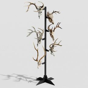European Trophy Mount 6 Feet, Heavy Duty Adjustable Skull Mount, Hang up 6 Taxidermy Skulls Antlers of Elk, Stag, Reindeer, Deer, Gift for Deer Hunter
