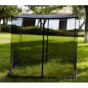 شبكة ناموسية من مينجيرسي، خيمة شبكية كبيرة جدًا للتخييم، شبكة حشرات لمظلة السرير لسرير مزدوج، فناء، تخييم، في الهواء الطلق والسفر (أسود، صغير) in Kuwait