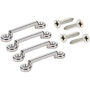 Amarine Made Stainless Steel Bimini Top Strap Pad Eye Footman's Loop Heavy Duty for Jeep Corvette,Buggy,Kayak Tie Downs (6 Pcs)