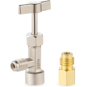 Orion Motor Tech R134a Self Sealing Can Tap, Self-Sealing Can Opener for R134a Refrigerant Self-Sealing Cans, with Tank Adapter for 1/4" and 1/2" AC Charging Hoses for Refilling Automotive AC System in Saudi Arabia