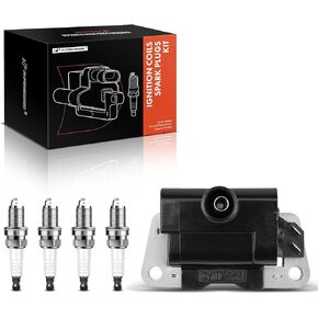 A-Premium Set of 4 Ignition Coil Pack and Iridium Spark Plugs Compatible with Nissan Altima Rogue Pathfinder Sentra Versa X-Trail Cube & Infiniti QX60 Q70 FX50 M56， 1.6L 1.8L 2.5L