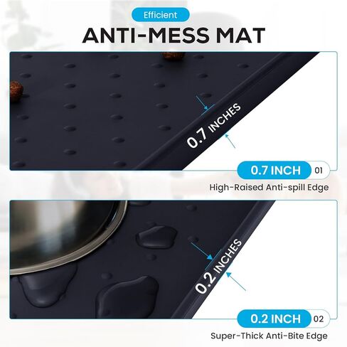Dog Food Mat - 29" x 16.6" Pet Feeding Mat with Residue Collection Pocket - Large Silicone Dog Mat for Food and Water - Waterproof Dog and Cat Bowl Mat, High Edges to Prevent Spills, Light Pink in Saudi Arabia
