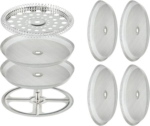 8 Pieces French Press Replacement Parts Stainless Steel Set, 6 Pieces 4in Universal French Press Screen, Containing Spiral Disk and Cross Disk for 34oz/3.75 Inch Wide French Press Coffee Press in Saudi Arabia