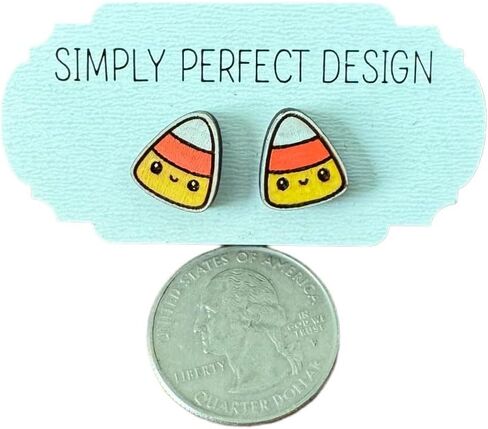 Hypoallergenic Halloween Candy Corn Earrings - Lightweight & Comfortable Goth Jewelry for Sensitive Skin - Perfect Retro Candy Nostalgia with Smarties, Pixie Sticks, and Vintage 90s Candy Charm! in Saudi Arabia