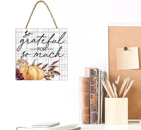 Yippee Daisy Pumpkin Hanging Sign - Home Decorative Rustic Wooden Sign, Thanksgiving, Fall, Autumn Decor to Hang in Front Door, Kitchen Wall, Outdoor, Porch, Farmhouse, Garden - 7" x 7", Hello Fall in Kuwait