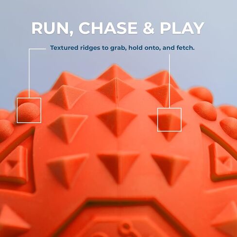 Best Pet Supplies Squeaky Rubber Dog Ball Toy, Ideal Dog Toys for Chewers, Small, Medium & Large Dogs, and Fetch Lovers Pack of 2 (Blue, Orange), Medium 2.5" in Saudi Arabia