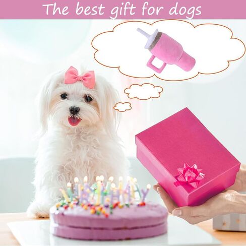 لطيف مضحك الوردي صار الكلب اللعب لكأس ستانلي، بهلوان لينة مع مقبض كأس الكلب اللعب القطيفة، تصميم السلامة الكلب اللعب لتدريب الكلاب الصغيرة / المتوسطة / الكبيرة ومرافقة in Kuwait