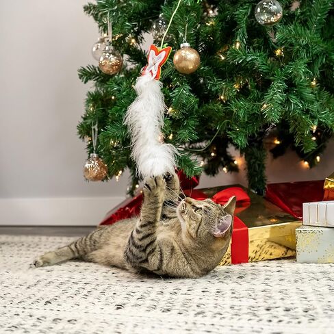 مجموعة ألعاب دوجي بارتون دعابة وشعر للقطط مكونة من 5 قطع، باللون الأحمر in Kuwait