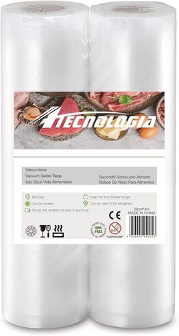 أكياس مفرغة للأغذية للاستخدام الاحترافي سطح منقوش خالٍ من مادة BPA عدد 2 لفات (197 بوصة × 7.9 بوصة) in Kuwait