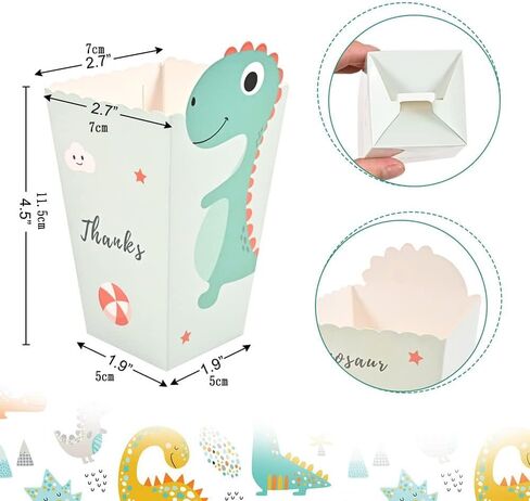 صندوق علاج الفشار المفضل لحفلات الديناصورات، صندوق ورقي لحفلات الفشار دينو لطيف للأولاد والبنات، لوازم حفلات أعياد الميلاد وحفلات استقبال المولود الجديد للحلوى والوجبات الخفيفة ومستلزمات حفلات أعياد ميلاد الأطفال (36 قطعة) in Kuwait