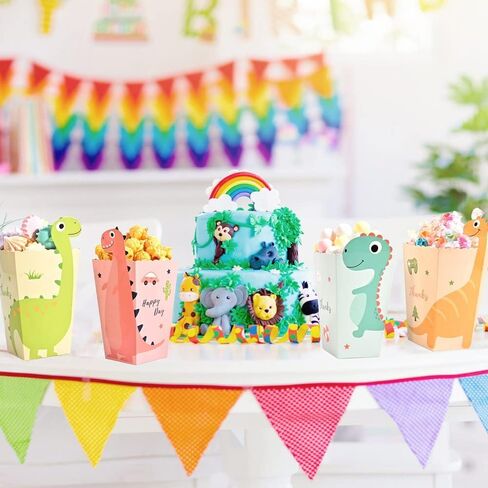 صندوق علاج الفشار المفضل لحفلات الديناصورات، صندوق ورقي لحفلات الفشار دينو لطيف للأولاد والبنات، لوازم حفلات أعياد الميلاد وحفلات استقبال المولود الجديد للحلوى والوجبات الخفيفة ومستلزمات حفلات أعياد ميلاد الأطفال (36 قطعة) in Kuwait