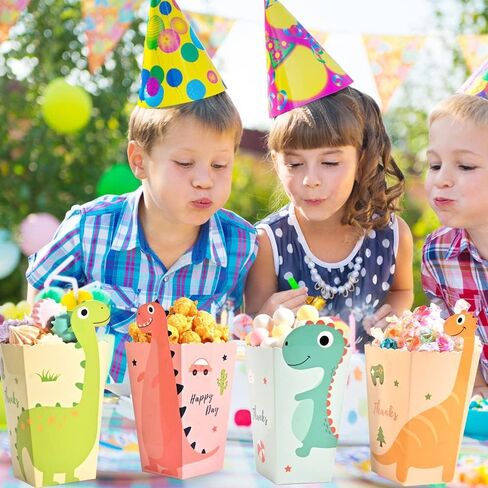 صندوق علاج الفشار المفضل لحفلات الديناصورات، صندوق ورقي لحفلات الفشار دينو لطيف للأولاد والبنات، لوازم حفلات أعياد الميلاد وحفلات استقبال المولود الجديد للحلوى والوجبات الخفيفة ومستلزمات حفلات أعياد ميلاد الأطفال (36 قطعة) in Kuwait