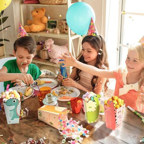 صندوق علاج الفشار المفضل لحفلات الديناصورات، صندوق ورقي لحفلات الفشار دينو لطيف للأولاد والبنات، لوازم حفلات أعياد الميلاد وحفلات استقبال المولود الجديد للحلوى والوجبات الخفيفة ومستلزمات حفلات أعياد ميلاد الأطفال (36 قطعة) in Kuwait