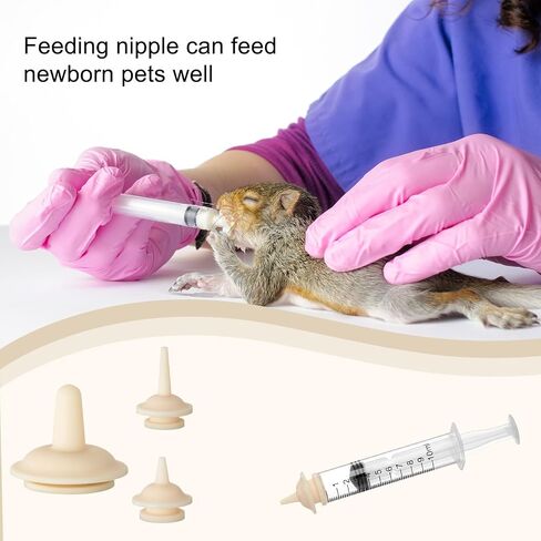 Nipples for Puppies Nipple for Kittens Newborn Kittens Puppies Small Animals Silicone Nipples with 5-10ml Syringes (Standard Model)… in Saudi Arabia