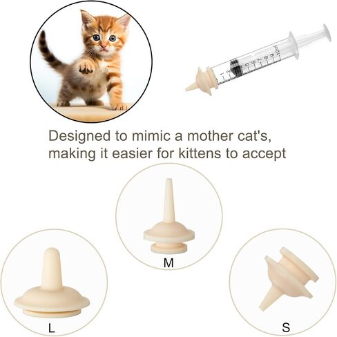 Nipples for Puppies Nipple for Kittens Newborn Kittens Puppies Small Animals Silicone Nipples with 5-10ml Syringes (Standard Model)… in Saudi Arabia