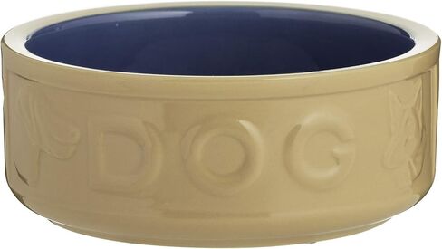 Mason Cash Cane & Blue Lettered Stoneware Dog Bowl, 18 cm in Saudi Arabia
