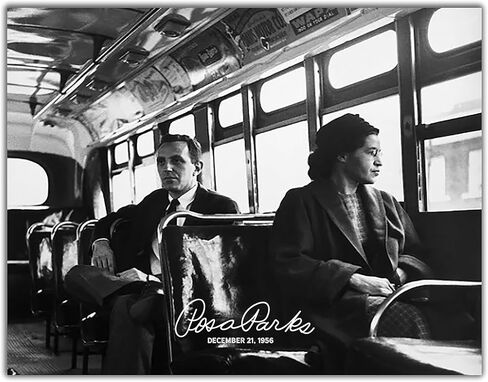 Rosa Parks Ride on Bus - 1956 Vintage Historic Wall Art Print - 11x14 UNFRAMED Antique Retro Black and White Reproduction Picture. in Saudi Arabia