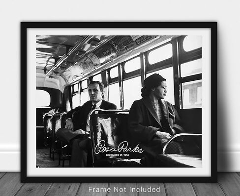 Rosa Parks Ride on Bus - 1956 Vintage Historic Wall Art Print - 11x14 UNFRAMED Antique Retro Black and White Reproduction Picture. in Saudi Arabia