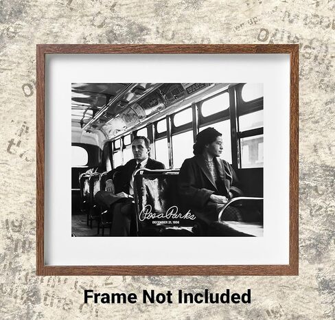 Rosa Parks Ride on Bus - 1956 Vintage Historic Wall Art Print - 11x14 UNFRAMED Antique Retro Black and White Reproduction Picture. in Saudi Arabia