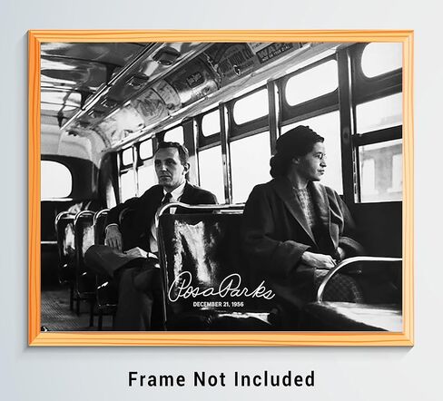 Rosa Parks Ride on Bus - 1956 Vintage Historic Wall Art Print - 11x14 UNFRAMED Antique Retro Black and White Reproduction Picture. in Saudi Arabia